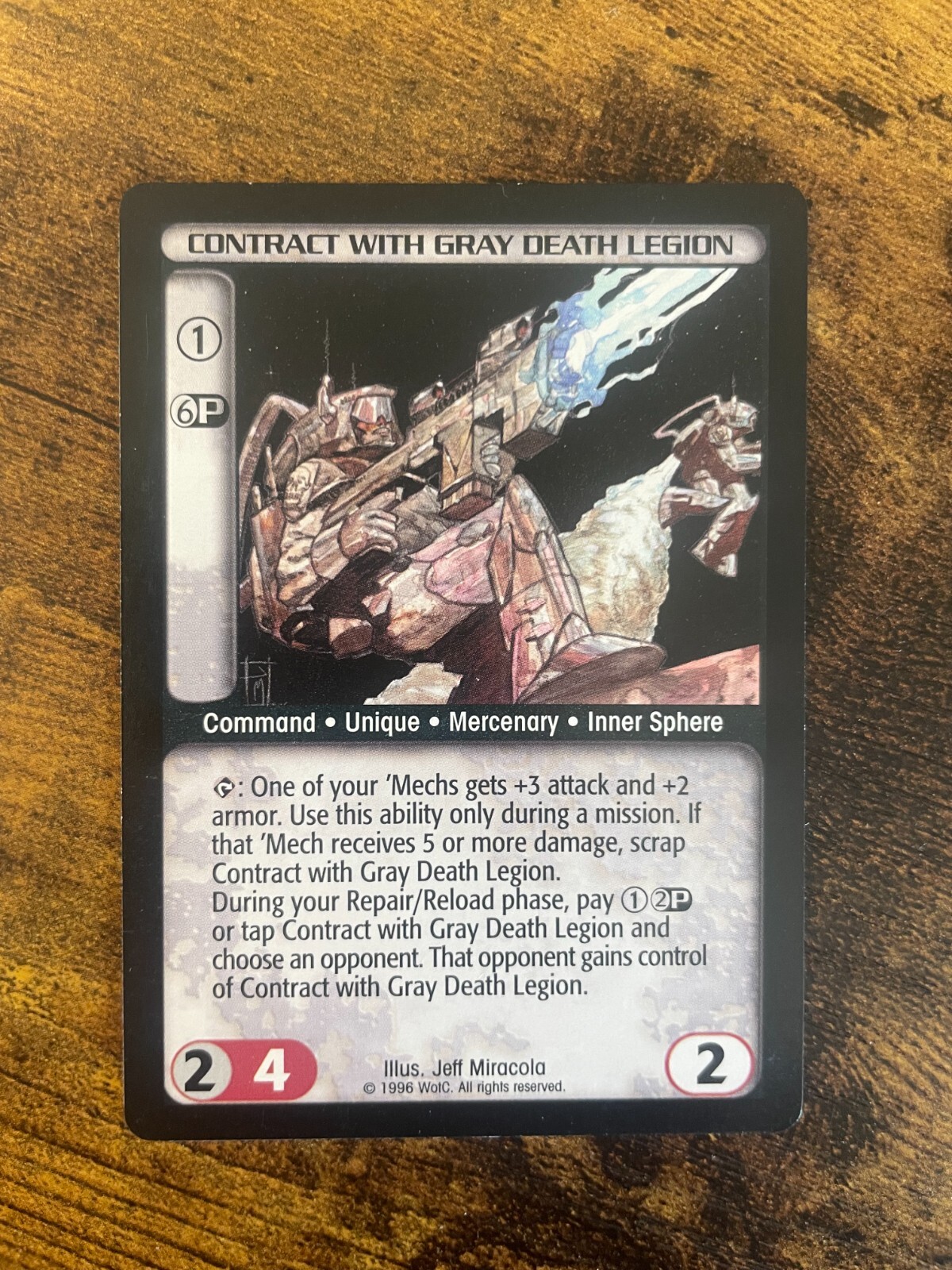 Battletech CCG TCG Card Game Rare Limited Ed Contract with Gray Death ...