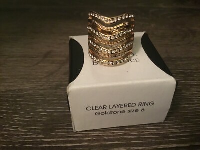 AVON Signature Brilliance Gold Tone Ring Size 6