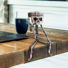 Carving Piston Skull Face Resin Ornament Photo Props Skull Head Statue