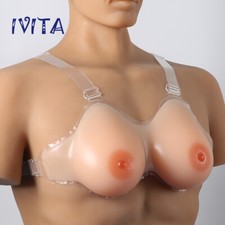 D Cup Silicone Breast Forms Teardrop Shoulder Straps Pads Bra Enhancers
