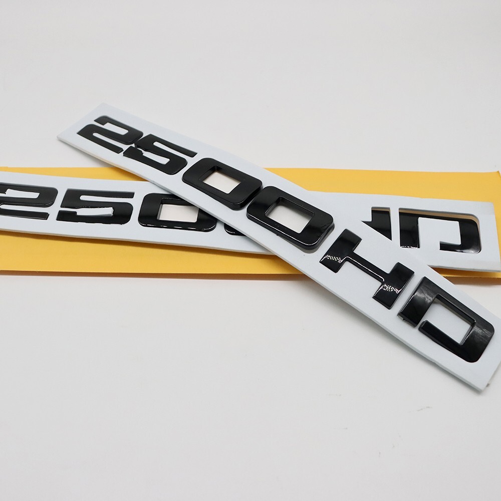 Nameplate Badge For Silverado 2500HD Door Side Emblem Gloss Black 2500HD Letters