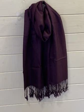 NEW Dark Plumb Pashmina/Scarf/Wrap 28”x80” Solid Color with Fringe, Super Soft.