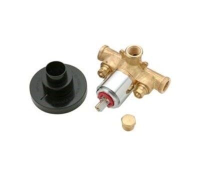 Zurn TPK7300-SSC Temp-Gard 4-Port Vlv w/Tub Plug/Svc Stops,1/2'' Sweat Connection
