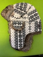 New Trapper Hat - Nordic White with Plush Faux Fur - Fur Lined Ear Flaps
