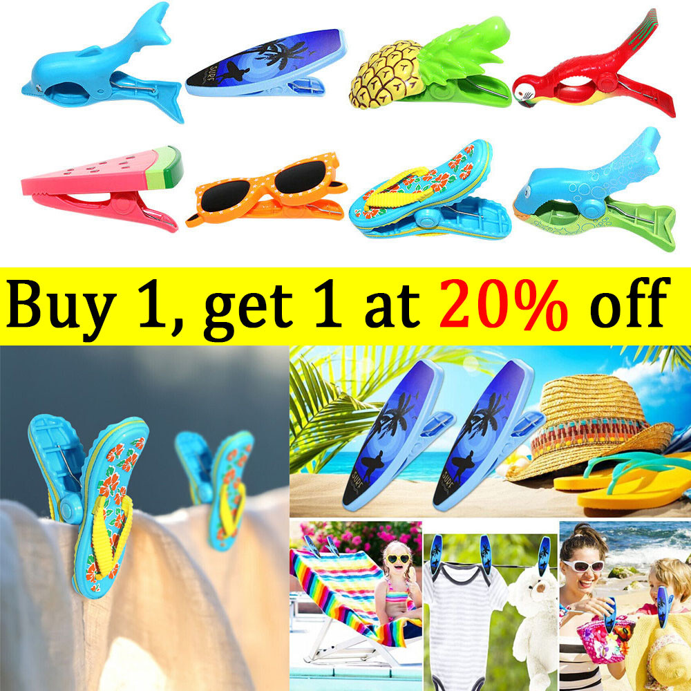 Dubens 4-Pack Large Towel Clips – Heavy Duty For Beach, Camping, Laundry & Outdoor Use