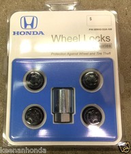 Genuine Oem Honda Acura Black Chrome Exposed Wheel Lock Set Locks