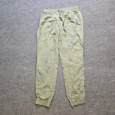C C California Pants Womens Small Green Joggers Pull On Lyocell Beachy Casual