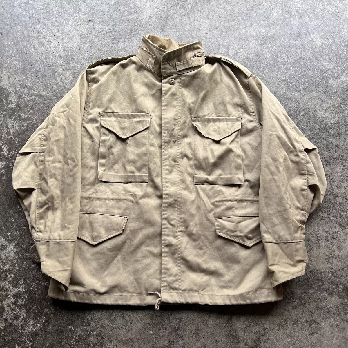 VTG RARE Dickies Military Issued M65 Cold Weather Field Jacket Mens Sz Large Tan