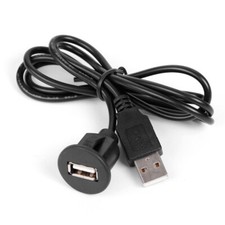 2m USB 2.0 Male To Female Black Car Socket Converter Cable