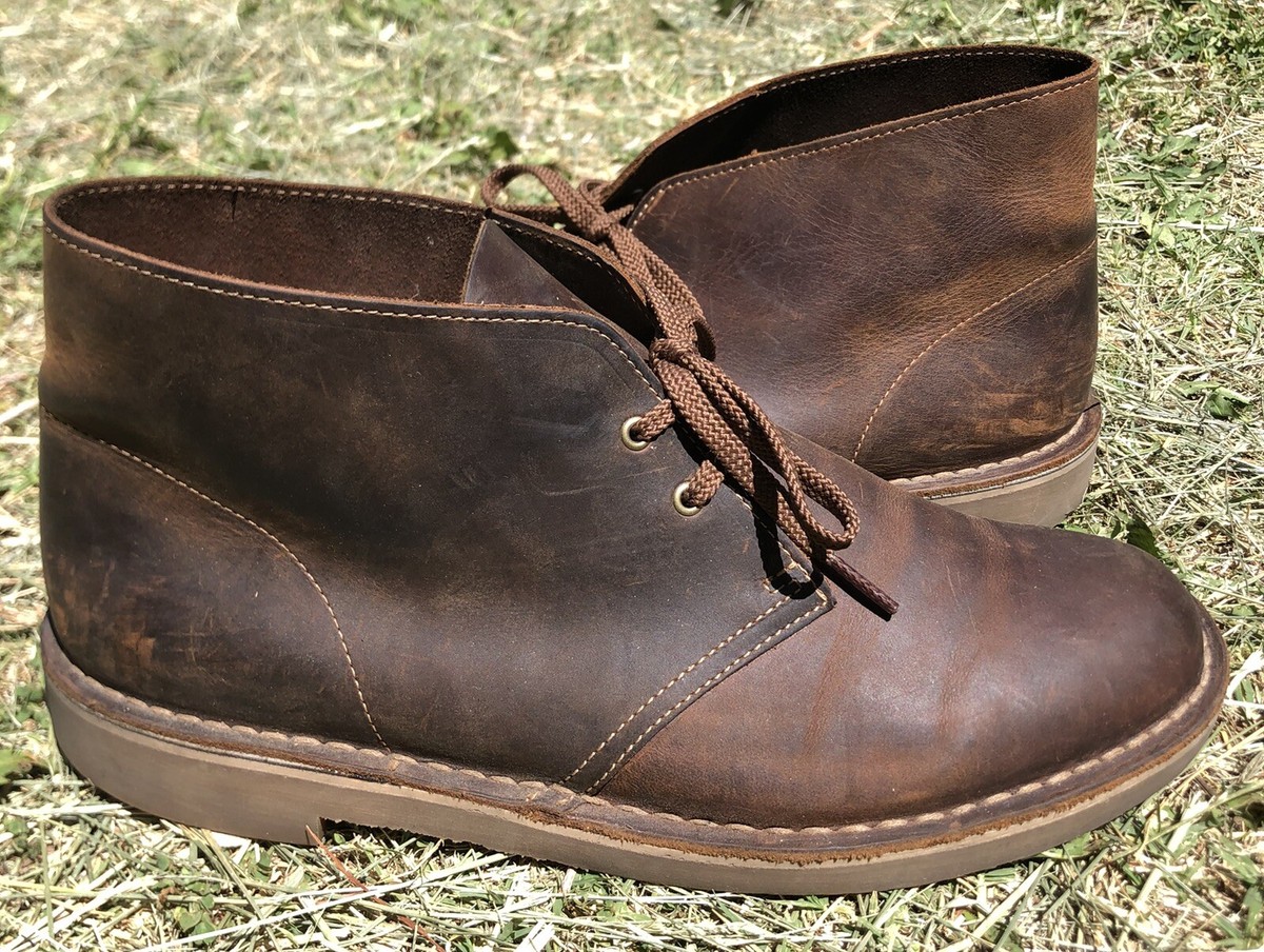 Clarks Buschacre Chukka Boots Desert Brown Leather 15522 Men's
