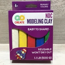 Go Create EZ Shape Non-Hardening NDC Modeling Clay Primary Colors 5 Per Pk