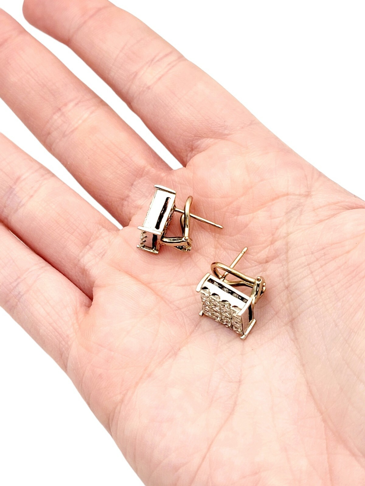 Earrings Diamond Quad Square Modified Brilliant 2… - image 10