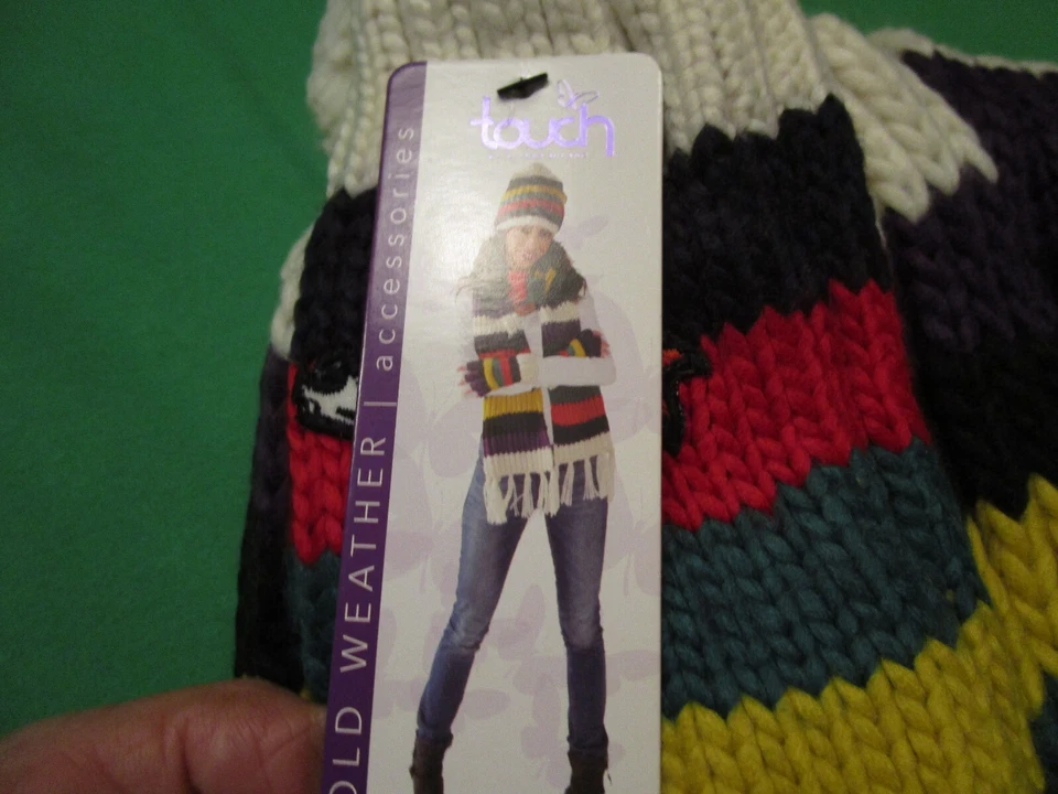 NWT TOUCH ALYSSA MILANO NFL DENVER BRONCOS 女士围巾帽子手套套装 OSFM — 第 2/2 张图片