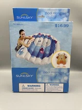 Sun & Sky Inflatable Blue Monster Pool Float 62x57 NIB