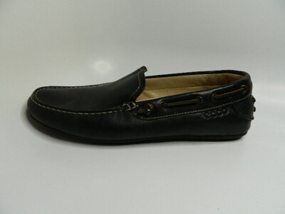Ecco Mens Slip On Loafer Black Sz 9 9.5 (Eur 43) Leather EUC ECCO Tray Tech Mens Black Leather Slip On Loafers Bike Toe  main image 2