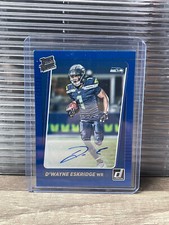 Dwayne Eskridge RC Auto 2021 Donruss Rated Rookie Blue #276 Seattle Seahawks
