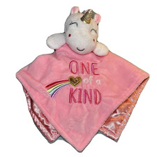 Baby Starters Plush Unicorn Girls Security Lovey Pastel Hearts Blanket Rattle