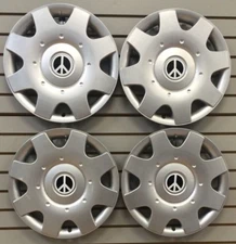 NEW WHITE PEACE SIGN 16" Hubcap Set fits VW BEETLE Bug 1998-2019 Wheelcover SET