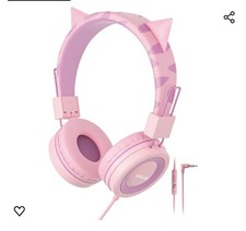 Cat Ear Kids Headphones with Microphone for School, Volume Limiter 85/94dB,...