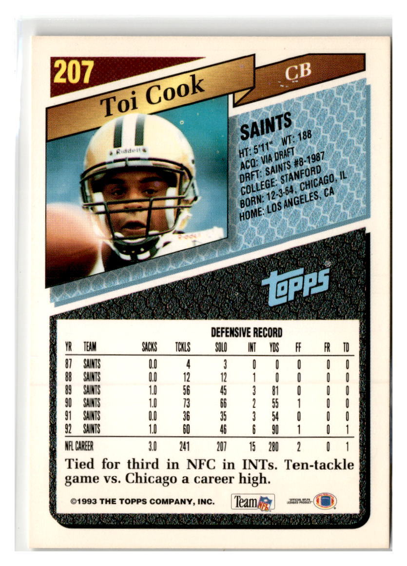 1993 Topps #207 Toi Cook Gold Gold | eBay