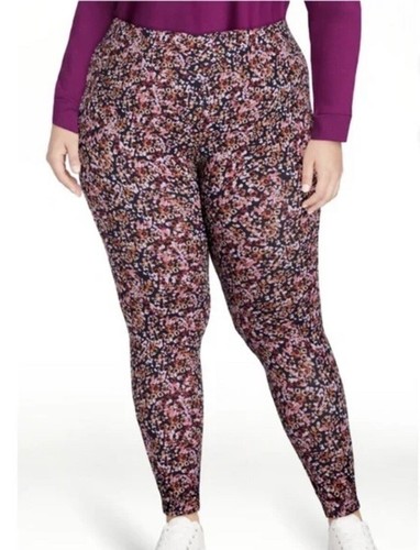 Terra and Sky Ditsy Garden Floral High Rise Full Length Leggings 3X Neu mit Etikett