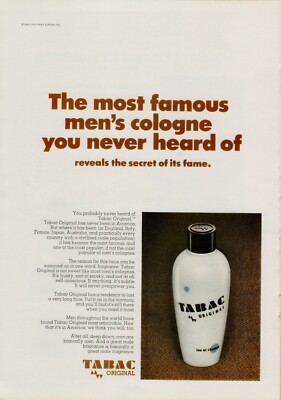 1969 Tabac Original Men's Cologne You've Never Heard Of Vintage Print Ad