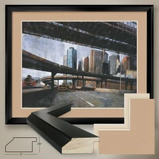 40W"x32H": UNDER BROOKLYN BRIDGE by MARTI BOFARULL - DOUBLE MATTE, GLASS & FRAME