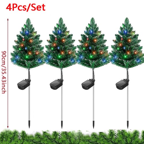 4x Solar Christmas Pathway Lights, Solar Christmas Decor Lights Outdoor Pathway