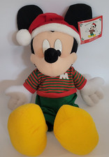 19" Disney Mickey Mouse Plush Holiday Stuffed Animal with Santa Cap New w/ Tags
