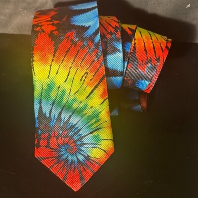 Tie Dye Tie Retro Tied Dyed Man's Tie Necktie Neckwear Gift for Him, Gift for Da