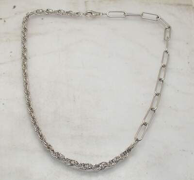 Technibond Paperclip Twist Rope Chain Necklace Anti-tarnish Real ...