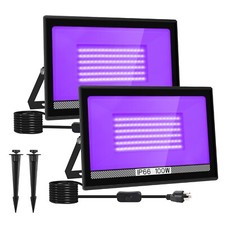 2X 100W UV Black Light LED Floodlight Outdoor Waterproof Stage Party Bar DJ Club