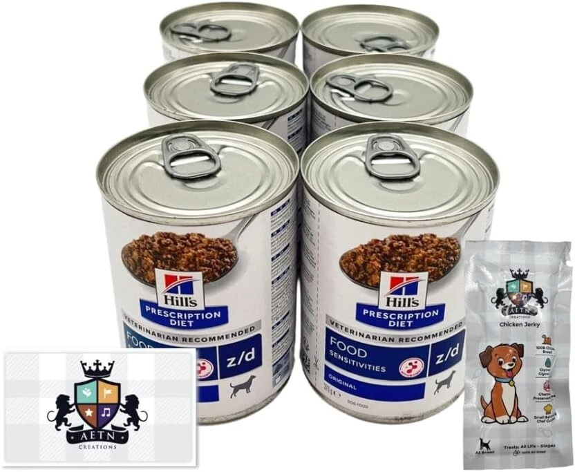 Hills Prescription Diet z/d Skin Sensitivity Wet Dog Food 6x370g Tins Uk Post
Opens in a new window