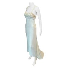 Gianni Versace S/S 1997 Runway Embroidered Lace Ivory Evening Dress Gown