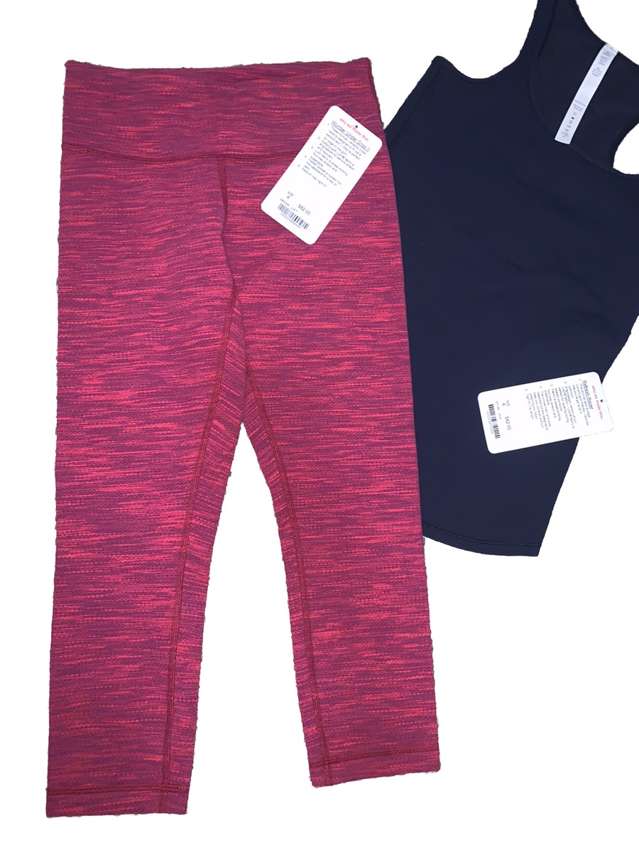 Lululemon レーサータンク4＆レギンス2 セット7/8 Tight Lululemon Set Of 2 leggings & Tank Sz 4 NWTag | eBay