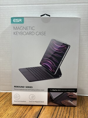 New Open Box ESR Rebound Series Magnetic Keyboard Case For iPad Pro 12.9 Black