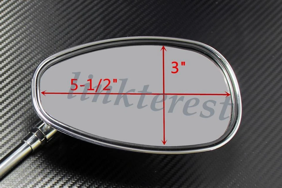 ESPEJOS RETROVISORES CROMADOS MOTO OVALADOS VÁSTAGO LARGO PARA HONDA SUZUKI KAWASAKI 10MM Foto 3 de 4