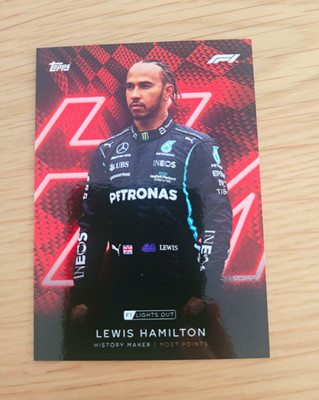 Topps F1 Lights Out Lewis Hamilton Mercedes-AMG Petronas History Maker 2021
