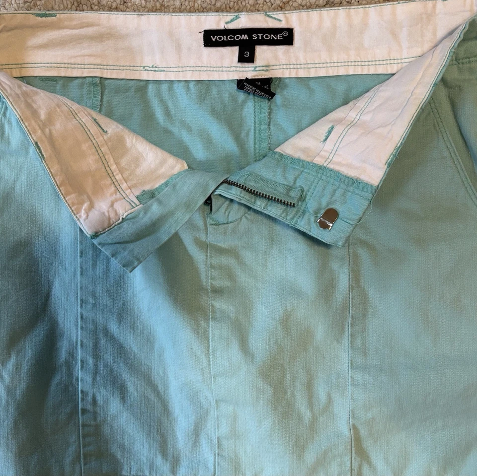 Minifalda Volcom Stone Boardwear Talla 3 Azul Aqua con 14" Longitud Skate Surf Foto 3 de 4
