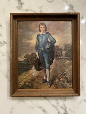 Vintage Litho Art Print Blue Boy by Gainsborough 8x10 Minor Wear on Back
