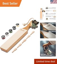 Double-Sided Leather Strop for Knife Sharpening - Includes 4 Polishing Compounds