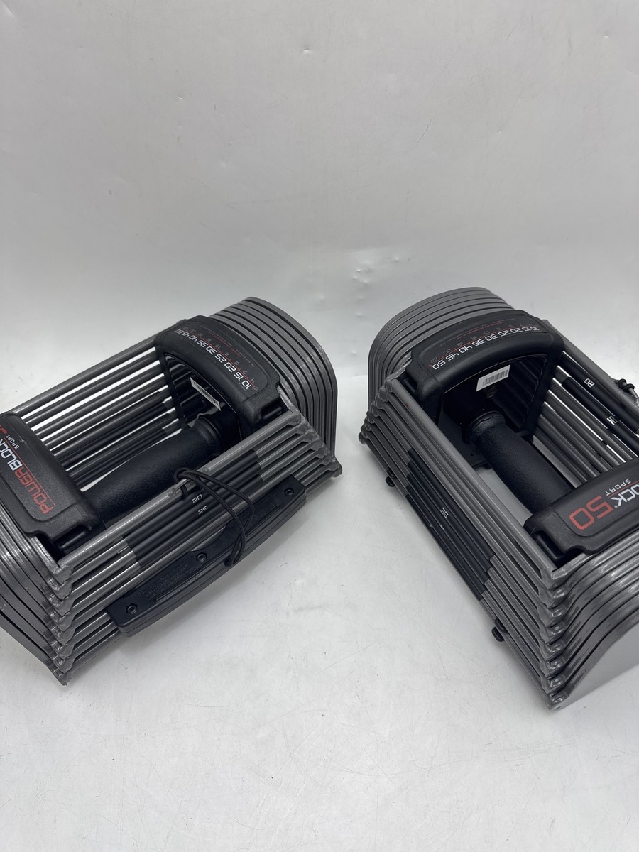 POWERBLOCK SPORT 50 ADJUSTABLE DUMBBELL SET, 50 LBS PER HAND, 2PC