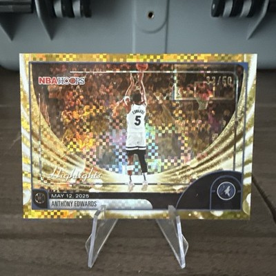 2025-26 Topps NBA Hoops Anthony Edwards Gold /50 Highlights Minnesota #270