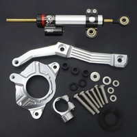 Hochwertiger Motorrad Aluminium LenkungsdäMpfer Montage Silber Set 3