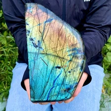 3.39LB Natural Labrador flash moonstone quartz crystal mineral specimen