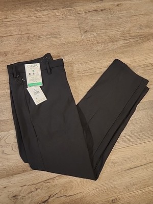 Chaps Golf Chino Pants Black Slim Fit Polyester Men's 34x32