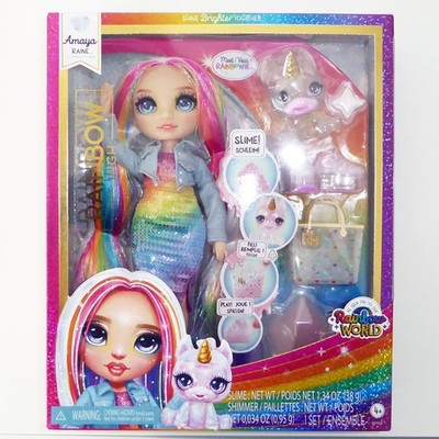 NEU Rainbow High Puppe Amaya Raine OHNE PUPPENSTÄNDER world slime pet