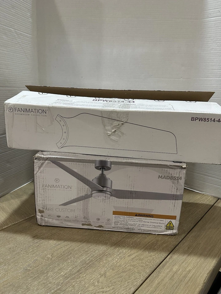 Fanimation TriAire Custom Ceiling Fan matte white MAD8514 44" blades - Image 2 of 4