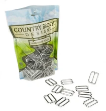 Country Brook Design® 1in Nickel Plated Round Wide-Mouth Triglide Slides, 50Pack