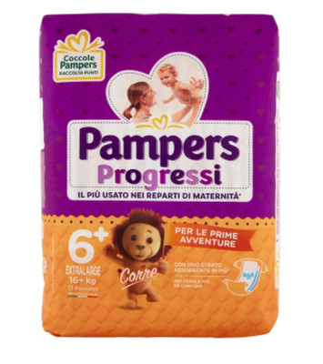 Pampers Progressi 6+ 16+ Kg 18 Windeln Made In Italy